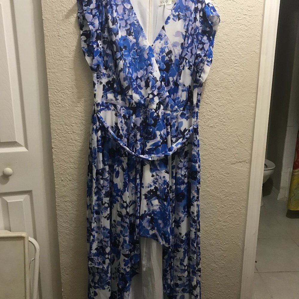 Floral Blue Eliza J High/Low Dress